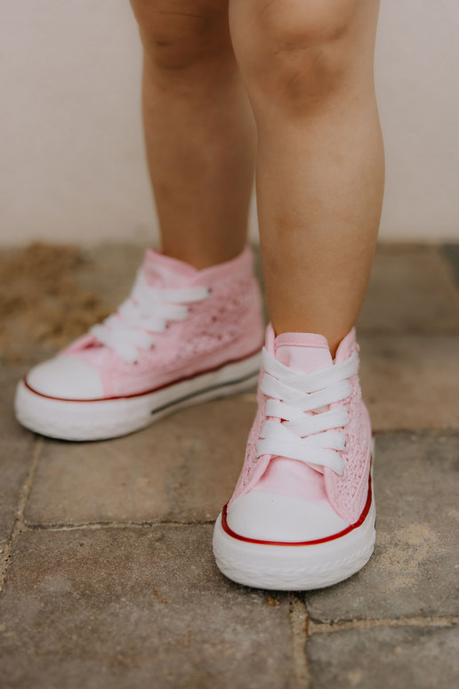 Zapatos de ocio infantil con tacón color rosa Mona