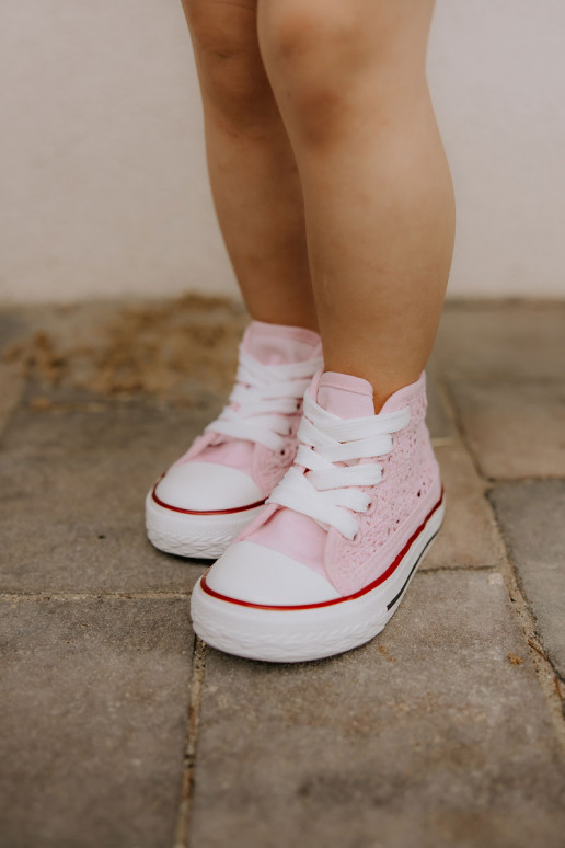 Zapatos de ocio infantil con tacón color rosa Mona