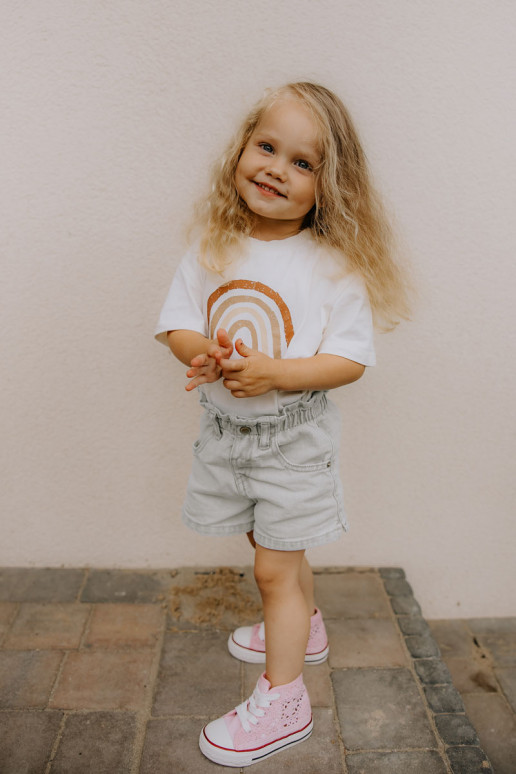 Zapatos de ocio infantil con tacón color rosa Mona