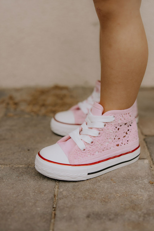 Zapatos de ocio infantil con tacón color rosa Mona