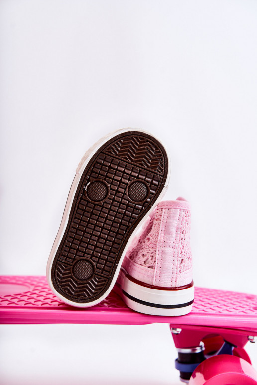 Zapatos de ocio infantil con tacón color rosa Mona