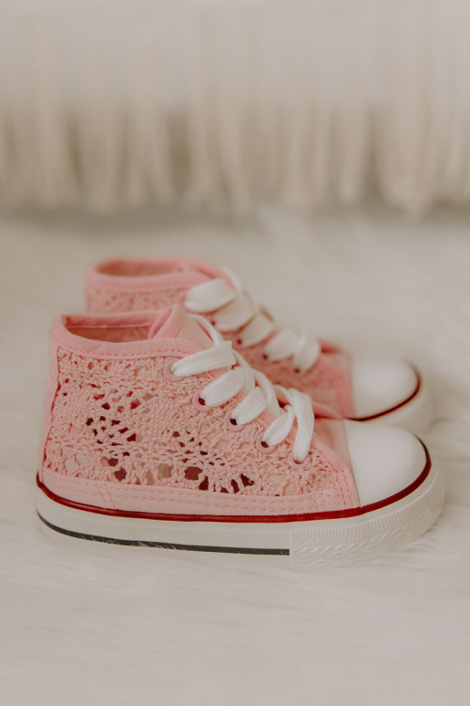 Zapatos de ocio infantil con tacón color rosa Mona
