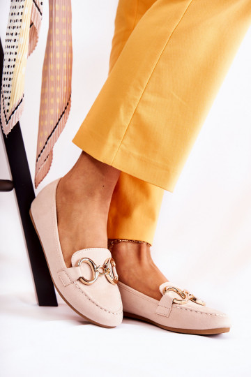 Mocasines con adornos beige Reality