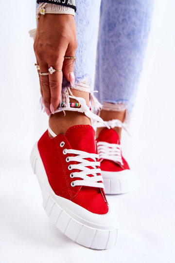 Zapatos de mujer con plataforma en color rojo Viene 2