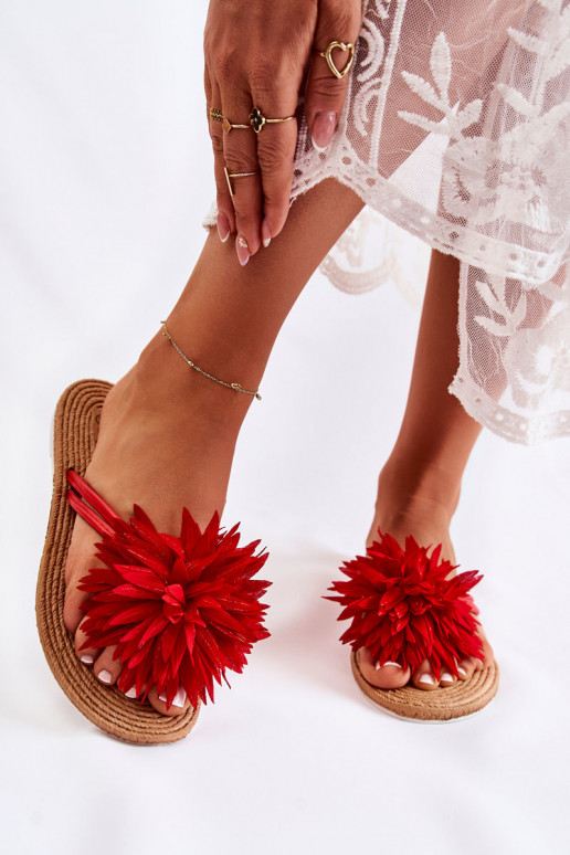 Pantuflas color rojo Eviana