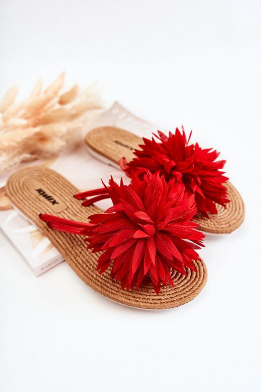 Pantuflas color rojo Eviana