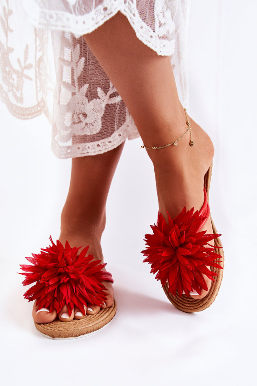 Pantuflas color rojo Eviana