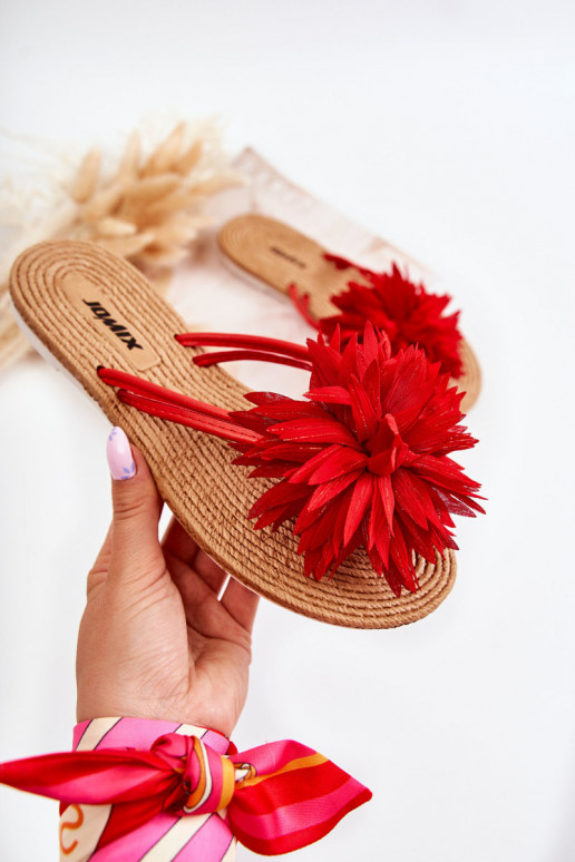 Pantuflas color rojo Eviana