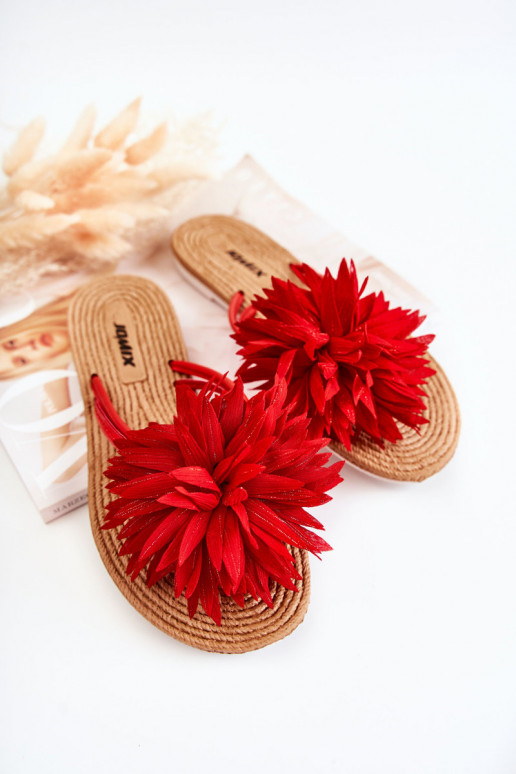 Pantuflas color rojo Eviana