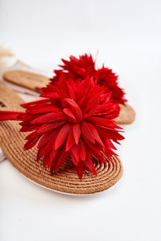 Pantuflas color rojo Eviana