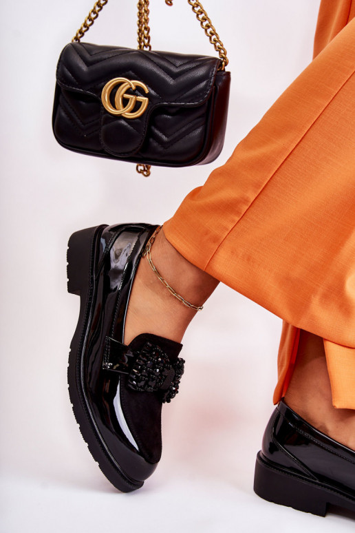 Zapatos de charol con cintas en negro Laurent Zapatos de charol con cintas en negro Laurent