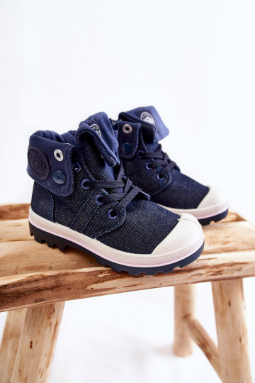 Zapatos casual infantil con tiras en color azul oscuro Tobby