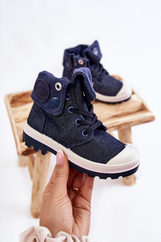 Zapatos casual infantil con tiras en color azul oscuro Tobby