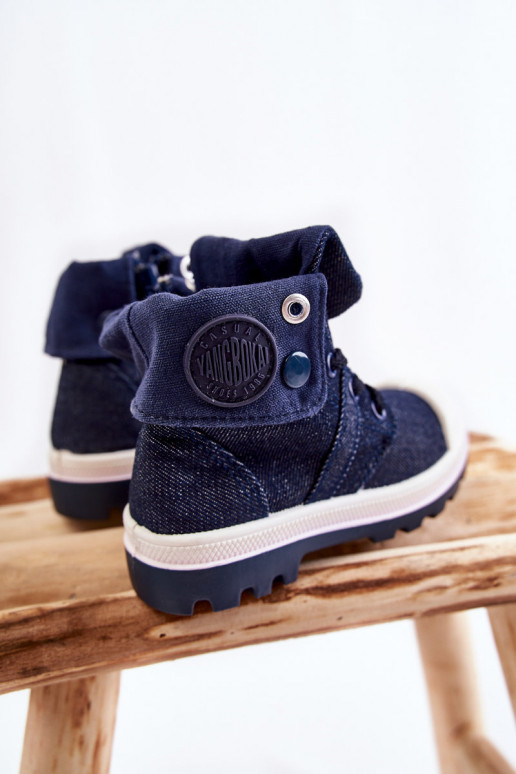 Zapatos casual infantil con tiras en color azul oscuro Tobby