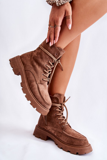 Botas marrones con tiras en ante Vanita