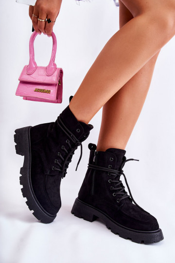 Botas con tiras en ante color negro Vanita 2