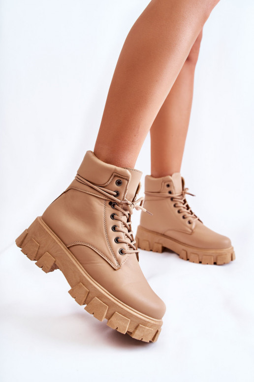 Botas de mujer calentadas beige Flavin Botas de mujer calentadas beige Flavin