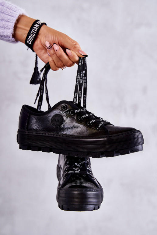 Zapatos casual con efecto lacado Big Star KK274044 color negro Zapatos casual con efecto lacado Big Star KK274044 color negro