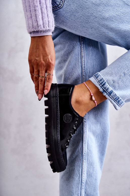 Zapatos casual con efecto lacado Big Star KK274044 color negro Zapatos casual con efecto lacado Big Star KK274044 color negro