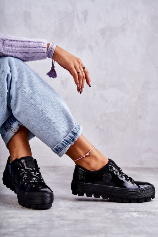 Zapatos casual con efecto lacado Big Star KK274044 color negro Zapatos casual con efecto lacado Big Star KK274044 color negro