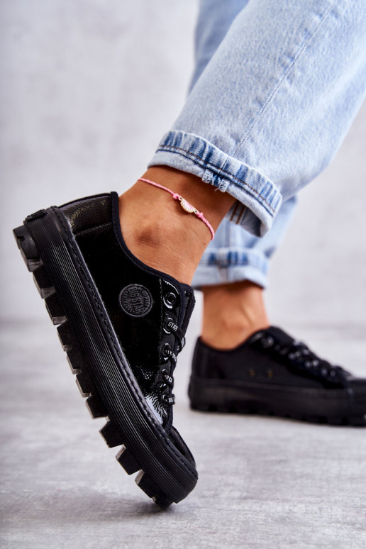 Zapatos casual con efecto lacado Big Star KK274044 color negro Zapatos casual con efecto lacado Big Star KK274044 color negro