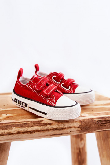 Calzado casual infantil con cierres adhesivos BIG STAR KK374076 color rojo