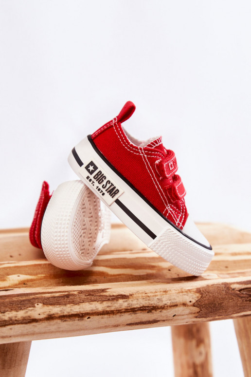 Calzado casual infantil con cierres adhesivos BIG STAR KK374076 color rojo