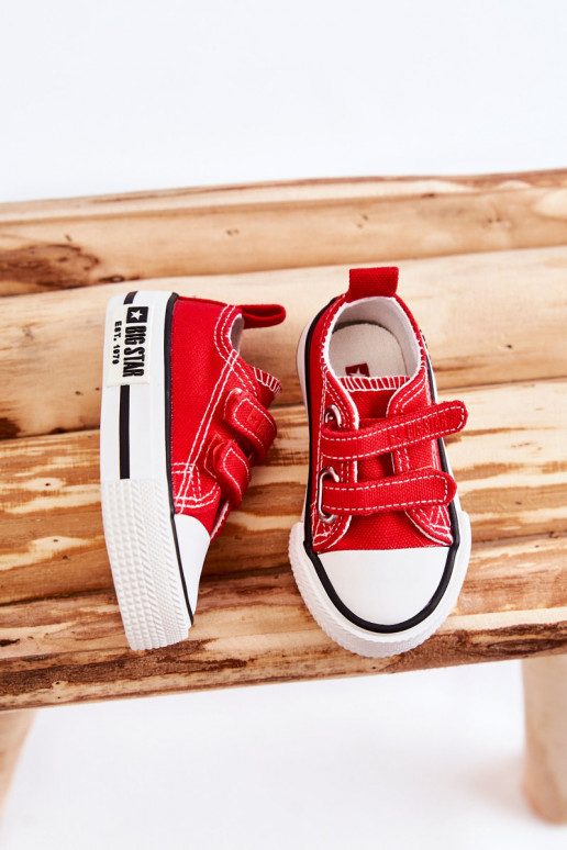 Calzado casual infantil con cierres adhesivos BIG STAR KK374076 color rojo