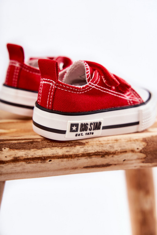 Calzado casual infantil con cierres adhesivos BIG STAR KK374076 color rojo