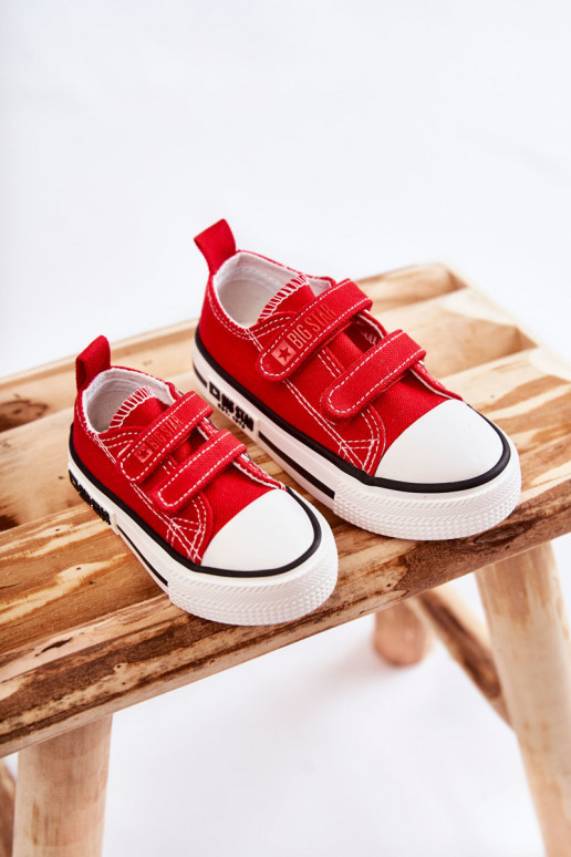 Calzado casual infantil con cierres adhesivos BIG STAR KK374076 color rojo