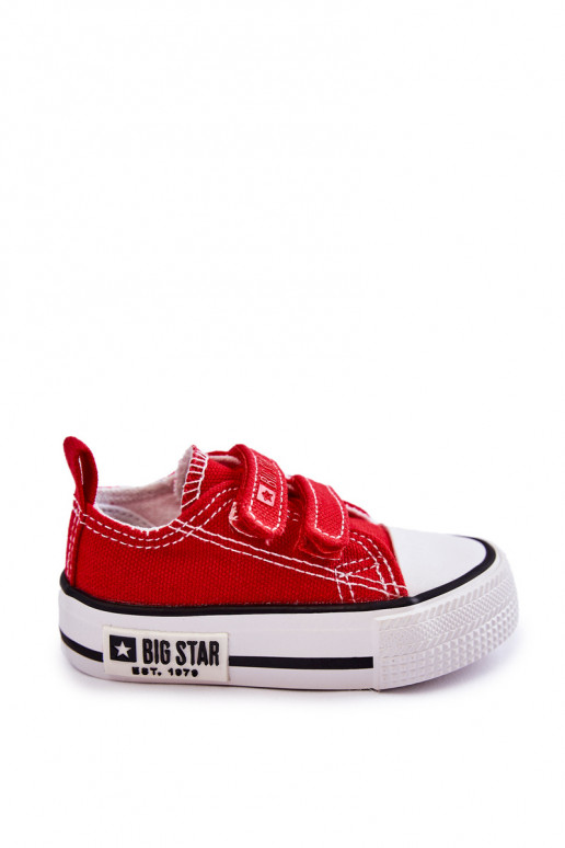 Calzado casual infantil con cierres adhesivos BIG STAR KK374076 color rojo