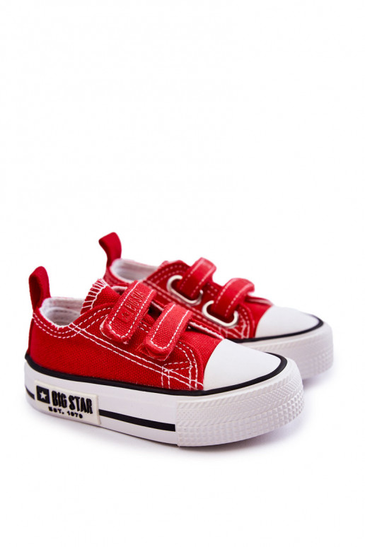 Calzado casual infantil con cierres adhesivos BIG STAR KK374076 color rojo