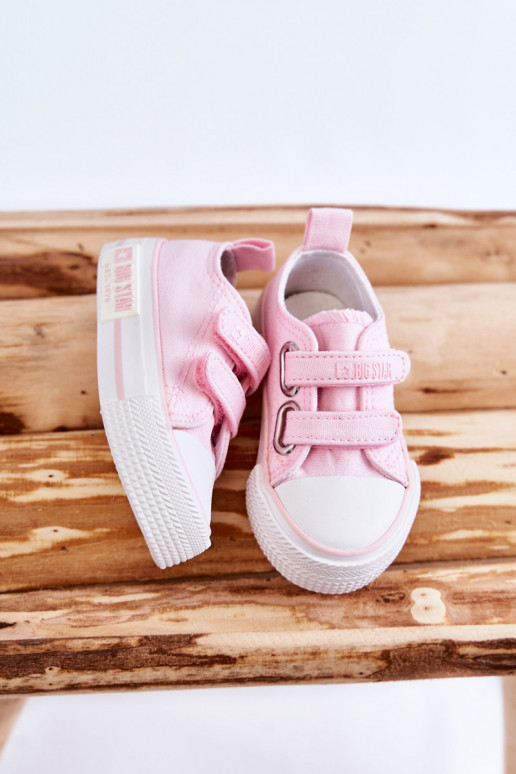 Calzado casual infantil con cierres adhesivos BIG STAR KK374077 rosa
