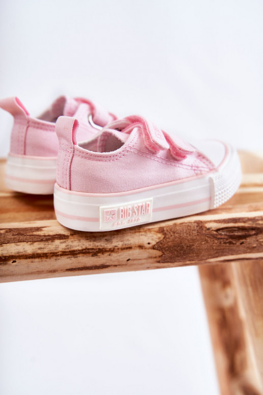 Calzado casual infantil con cierres adhesivos BIG STAR KK374077 rosa