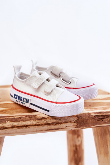 Calzado casual infantil con cierres adhesivos BIG STAR KK374079 color blanco
