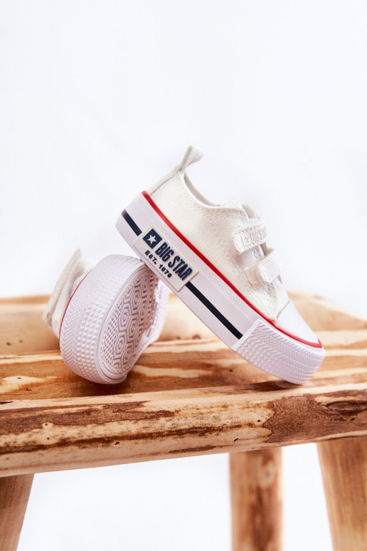 Calzado casual infantil con cierres adhesivos BIG STAR KK374079 color blanco