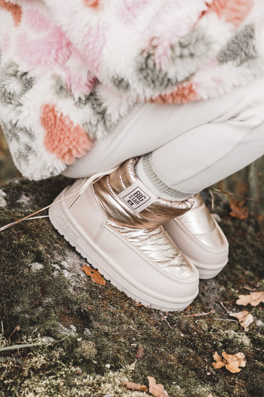 Botas de nieve para niños Big Star KK374221 color beige-oro Botas de nieve para niños Big Star KK374221 color beige-oro