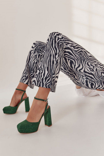Rosel sandalias de tacón verde para mujer 2