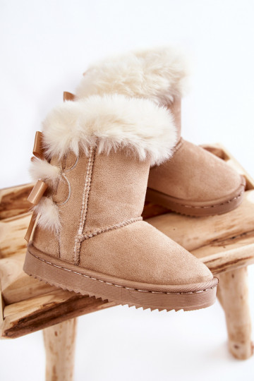 Botas infantiles calentitas con cintas botas de nieve marfil Funky 2