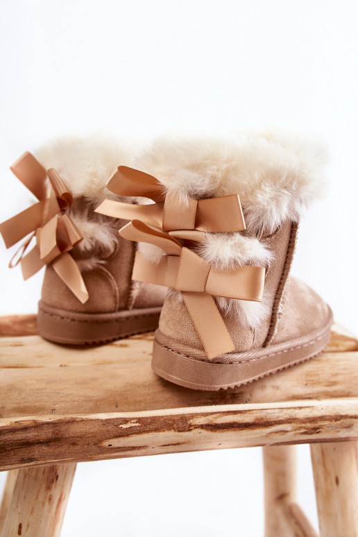 Botas infantiles calentitas con cintas botas de nieve marfil Funky