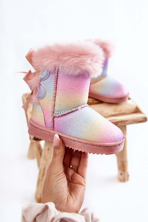 Zapatos infantiles calentitos con cintas botas de nieve Varios colores Funky