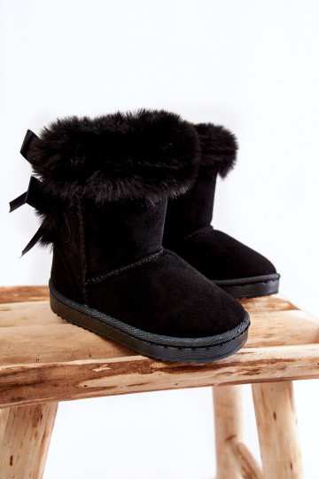 Cálidos zapatos infantiles con cintas botas de nieve en color negro Funky 2
