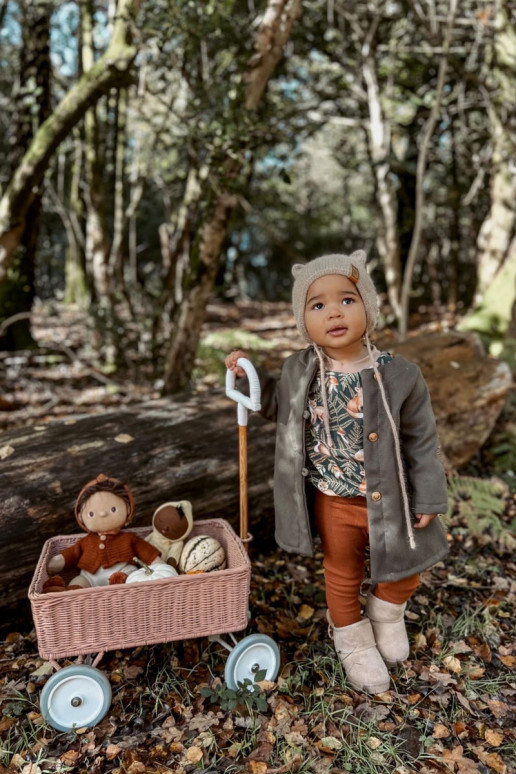 Botas de nieve infantiles calentitas con cintas beige Meriva