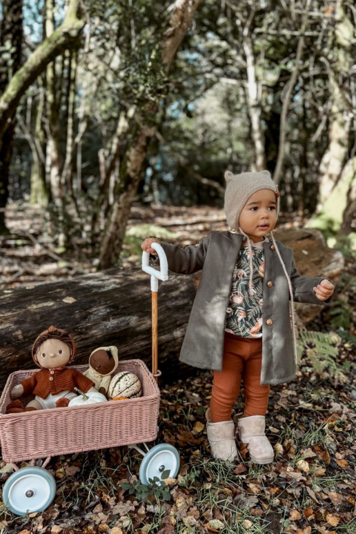 Botas de nieve infantiles calentitas con cintas beige Meriva