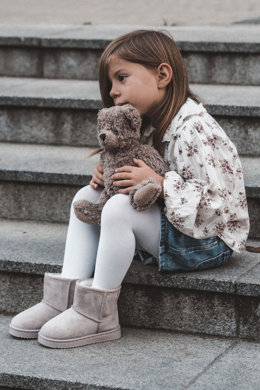 Cálidas botas de invierno para niños en color marfil Gooby