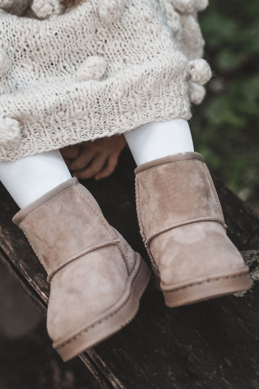 Cálidas botas de invierno para niños en color marfil Gooby