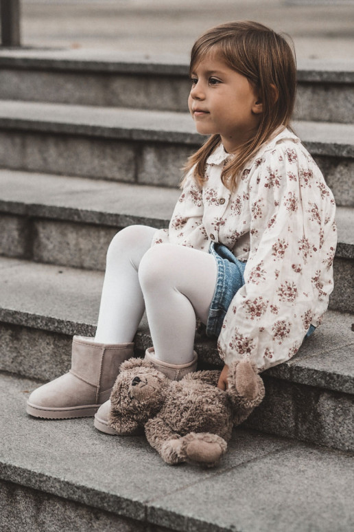 Cálidas botas de invierno para niños en color marfil Gooby