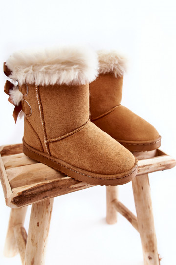Zapatos cálidos para niños con cintas botas de nieve beige Funky
