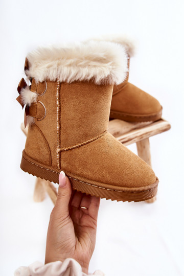 Zapatos cálidos para niños con cintas botas de nieve beige Funky 2