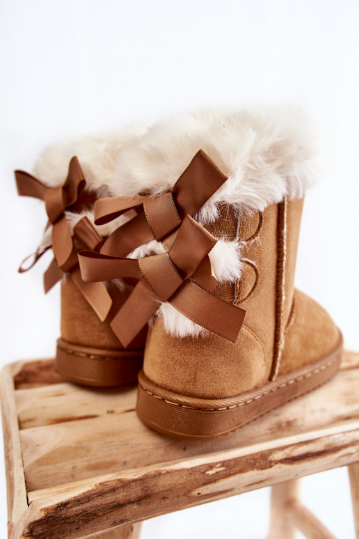 Zapatos cálidos para niños con cintas botas de nieve beige Funky Zapatos cálidos para niños con cintas botas de nieve beige Funky